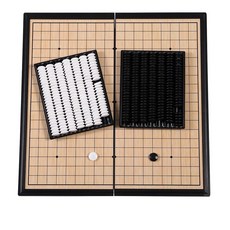 摺疊式圍棋套裝，便攜棋盤黑白棋子，各年齡層適用，益智桌遊首選, 黃色棋盤, 1個