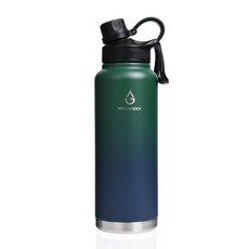 VOLCAROCK 빨대 뚜껑이 있는 넓은 입구 물병 방진 711.4/101.9/1.9L(24/32/40/64온스) 하이드로 진공 단열 플라스크 식기 세척기 사용 가능 스테, 40 Ounces, 나이트 블루 1.134g(40온스)