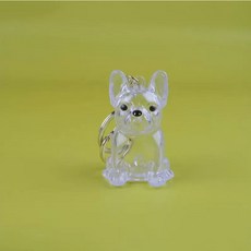 寵物毛髮掛件 透明吊飾 鑰匙扣 貓狗造型創意掛件 留念收藏 禮物, 1個, 法鬥