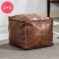 모아봐 대용량 가죽 소재 두꺼워진 수납백 수납벤치, 2개, 갈색