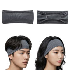 [국내매장판] 룰루레몬 헤어밴드 심리스 와이드 러닝 운동 헬스 스포츠 테니스, 솔라그레이, 1개