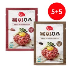 소문난 참 육회 소스 고소한 맛 40g + 매콤한 맛 40g, 1세트, 400g