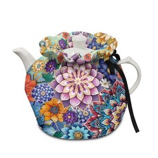 일반 핑크 플로럴 벌새 티 포트 코지 방진 소프트 아침 식사 프로텍터 보온 및 단열 주전자 가방 내마모성 커피