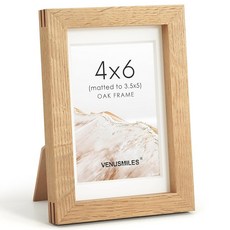 4x6 Picture Frame USA-Sourced Natural Maple Wood Photo Collage Frame with HD Tempered Glass Mode, 4X6, 1P, 미국에서 공급한 오크 우드