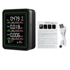 스마트 공기질 측정기 일산화탄소 이산화탄소 포름알데히드 HCHO CO2 TVOC 휴대용 미세먼지, 5-in-1 포름알데히드 측정기 A, 1개, 1개입