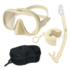 써핏 물유입차단 접이식 스노쿨링 세트, 버터크림