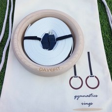 우드 짐링 크로스핏 체조 철봉 기구 홈트레이닝기구 맨몸운동 링, 1, P. 32mm 전통 고리 세트