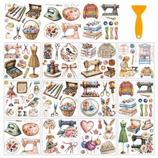 PVC 열전사 스티커 창문 컵 화분 데코 14x14cm 12장세트 12가지 디자인, 혼합2