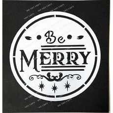 Be MERRY 聖誕節 簍空模板 塗鴉繪畫 蝶古巴特 DIY, 1個, ST-CIR-0017