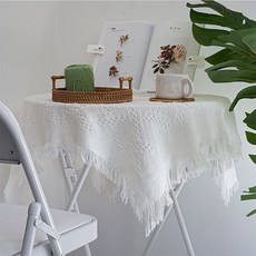 건조기덮개 식탁보 테슬 원형 사각 협탁보 냉장고 덮개 50x50, 헤링본 화이트_50x50