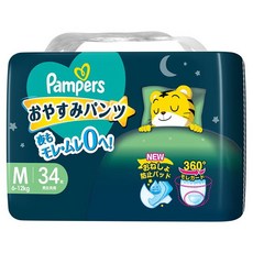 Pampers 幫寶適 安睡褲型紙尿褲 6-12kg M號 34片裝, 中型(M), 1個
