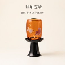 中式防風玻璃蠟燭氛圍燈家用禪意香薰桌面裝飾品擺件茶具組