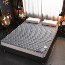 돌침대 토퍼 얉은 침실 매트 패드 바닥 흙 메모리폼 위 밑 침대 매트리스, 그리드 그레이 6cm