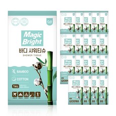 매직브라이트 바디샤워티슈 물없이쓰는 샤워티슈 특대형 임산부 환자용 여행용 입원 몸닦는 바디티슈 일회용 샤워하는 바디물티슈, 20개, 1개입