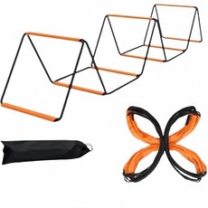 다용도 스피드 사다리 민첩 사다리 훈련용 접이식 뜀틀 허들걸이 웨이트 트레이닝기구 호이스트+수납가방, 3.2m(8구)