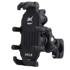 八爪減震 機車手機架 單手操作 360旋轉 穩固防震 握把款／鏡座款, 八爪減震機車手機架, 黑色, 握把款