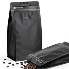 밸브가 있는 커피 백 50개 블랙 커피 빈 보관 알루미늄 호일 스탠드업 파우치 재밀봉 가능한 백 중소기업 가정용(946.4ml(32온스) 0.9kg(2파운드))