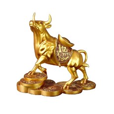 황금소 장식품 재물운 개업 선물 공예품 사무실 황동 소형 황금 소 (레진), 소형 청동 소 (레진)