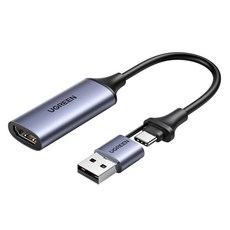 UGREEN 綠聯 2合1USB TYPE-C轉HDMI影音轉接器, CM489