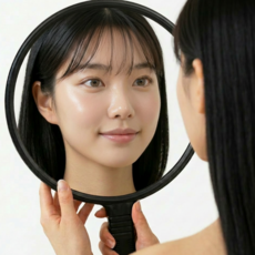울창울창 미용실 뒷머리 헤어 대형 손거울, 1개, 블랙