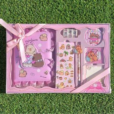 카피바라 귀욤 빅 다이어리 다꾸 꾸미기 세트, 1개, 분홍 1개, 분홍