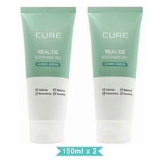 김정문알로에 라센스 로에 큐어 리알로에 수딩젤, 150ml, 2개