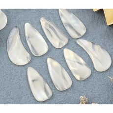 古箏義甲 高分子冰雪白貝殼指甲 (八片裝), 1個, 小號