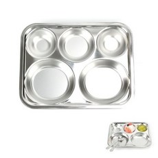 단체급식용 모서리 둥근 작은 스텐식판 37607