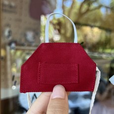 迷你布料圍裙 娃衣配飾 潮玩公仔裝扮, 紅色, 帶兜圍裙【無圖案】, 1個