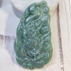 92jade 就愛翡翠 龍行天下 瓜地馬拉 A貨翡翠 冰藍水 精雕翡翠龍牌, 1個