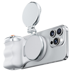 TELESIN 手機磁吸助拍器 快門變焦拍照手柄, 1個, （白優惠組）助拍器＋補光燈, 白色