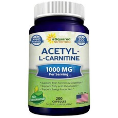 a 아세틸 L 카르니틴 1000mg 최대 강도 200 채소 캡슐 순수 에너지 뇌 기능 및 산을 지원하는 고용량 L 카르니틴 HCL(ALCAR) 보충제, 1개