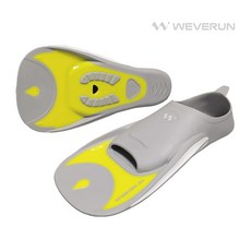 위베런 오리발 파워브리드 숏핀 훈련용 스노쿨링 수영 스퍼트 장비, 그레이, M