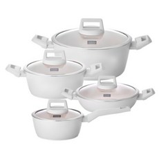 쿠킨 인덕션 그린우드 냄비세트 4개, 아이보리, 편수냄비 18cm + 양수냄비 20cm + 양수냄비 24cm + 전골냄비 24cm, 1세트