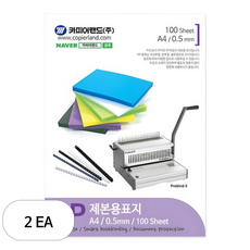 카피어랜드 PP 제본용표지 0.5mm 100매, A4, 2개, 반투명, A4