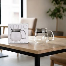 킨토 원터치 티포트 내열유리 정품박스 포함 차거름망, 1개, 0.46L, 투명