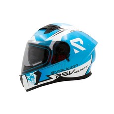 RSV MACAN 戰神 天空藍 彩繪 全罩 內置墨鏡 四分之三 插消鐵扣 安全帽 加贈鏡片, 1個, MAC戰神 天空藍 (請標註尺寸