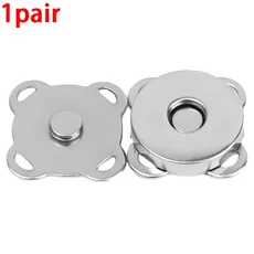 마그네틱 버튼 바느질 금속 스냅 걸쇠 지갑 핸드백 DIY 만들기 매화 꽃 핀 의류 공예, 01 18mm, 07 Silver 1Pair