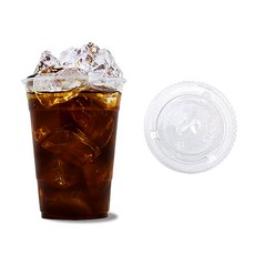 투고팩토리 아이스컵 92파이 16온스 + 평면 뚜껑 세트 테이크아웃 PET, 1000개, 1000개, 470ml