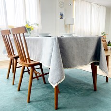 캐프마켓 린넨 방수 테이블보 식탁보, 1개, 2인(90 x 140 cm), 그레이