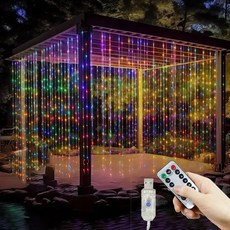 USB 커튼 문자열 LampParty 생일 벽 장식 화환 웨딩 요정 빛 3/6M LED 8 모드 크리스마스 빛 휴일 장식, 6x3M, 12)Multi색상