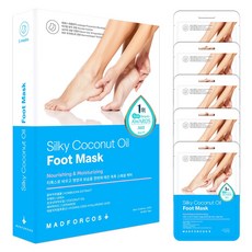 매드포코스 촉촉한 실키 코코넛 오일 풋마스크, 5개입, 1개, 16ml