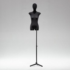 黑色扁身模特道具平胸韓版半身櫥窗陳列女裝服裝店模特展示架全身櫥窗模特兒 擺攤人檯模特兒 人形模特兒, 黑扁身/黑色三角/帶頭
