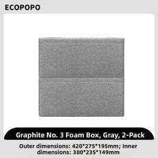 두꺼운 박스 3호 해산물 냉장고 캠핑 유지 단열 장비 신선도 신선, 1개, 흑연 3호 폼박스 그레이 2팩