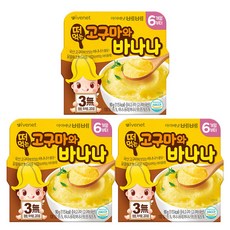 아이배냇 유아식 퓨레 떠먹는 3개세트, 떠먹는(고구마와바나나)X3개, 270g, 1세트