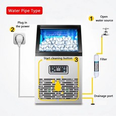 쿠쿠스토어 SK-0FF 제빙기 0kg 상업 가정 바 커피 밀크티 가게 전기 얼음 냉동 가전제품, 01 Water Pipe Type 110V