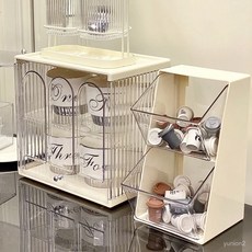 奶呼呼雙層茶包收納盒咖啡高顔值ins風輕奢小紅薯衕款家居好物, 【旗艦加厚款】白色+綠色,單個, 1個