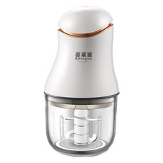 110V 220V 輔食機 料理機 多功能 全自動 小型 迷你 打泥機 一體 家用 絞肉機, 白色,雙杯雙刀