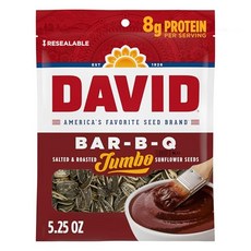 데이비드 로스트 및 소금 점보 해바라기 씨 바베큐 맛 1 DAVID Jumbo Sunflower Seeds Bar-B-Q Flavor Stocking Stuffer 5.2, 1개