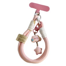 可愛立體吊飾防丟手機掛繩, 1個, 粉色